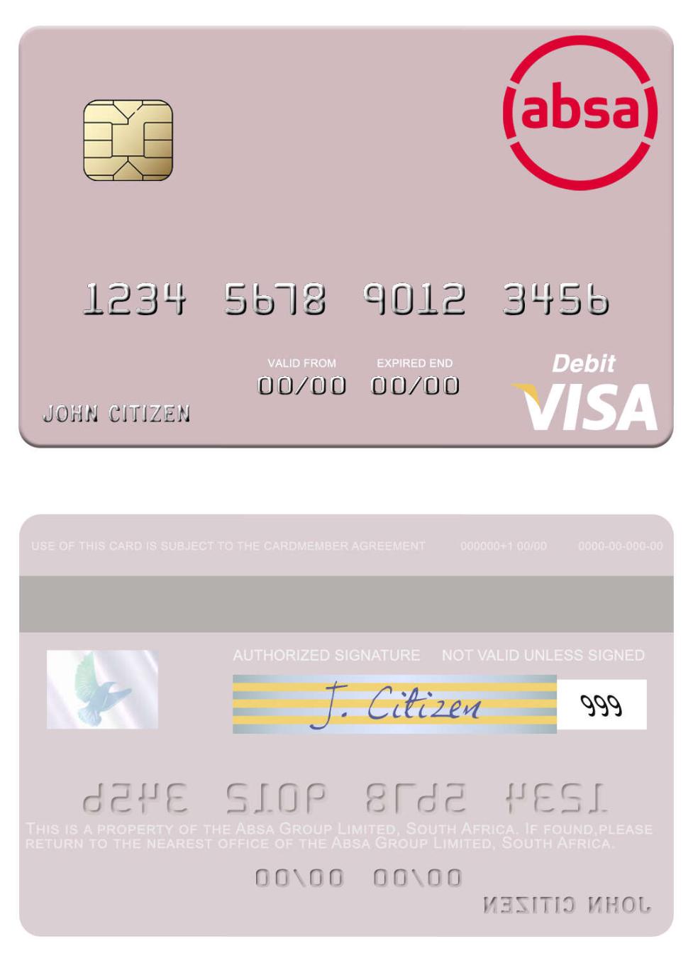 South Africa Absa Group Limited visa debit card
